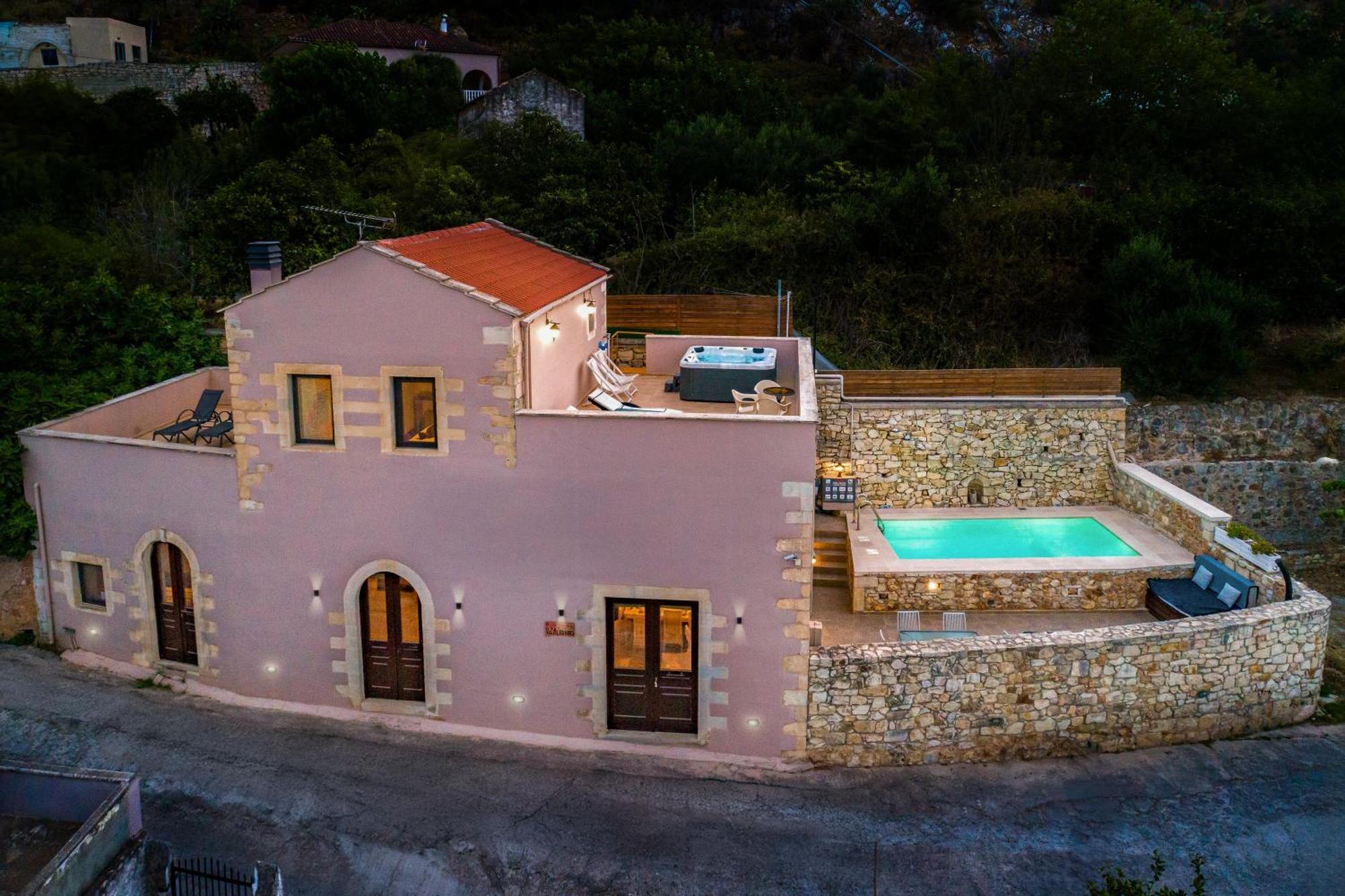 Olga'S Filoxenia - Villa Aladanos-Private Pool And Heated Jacuzzi Makhairoí Exterior foto